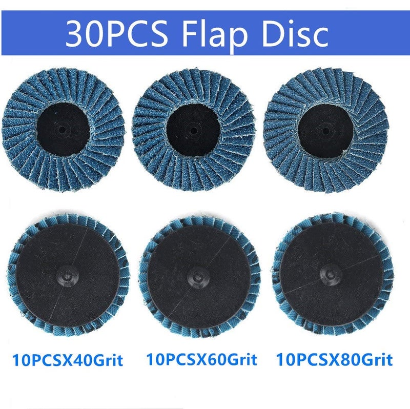 Titoe 30 PCS 2 inch Flap Disc(40/60/80 Grits)，T27 Zirconia Alumina，Grinding Sanding Sandpaper Wheels with 1/4 inch Holder- Auto Repair.Metal DIY,Repair,Grinding.Removing Paint, Burrs, Rust, Etc. - Image 2